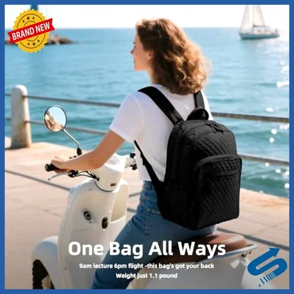 Quilted Casual Daypack Waterproof Laptop Backpack College Bookbag Chic - Picture 2 of 7